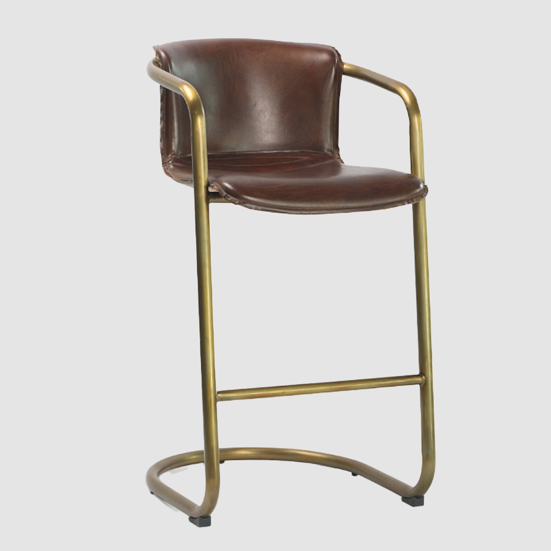 Industrial Leather Bar StoolCognacMIAMI HI CHAIRIconic Society