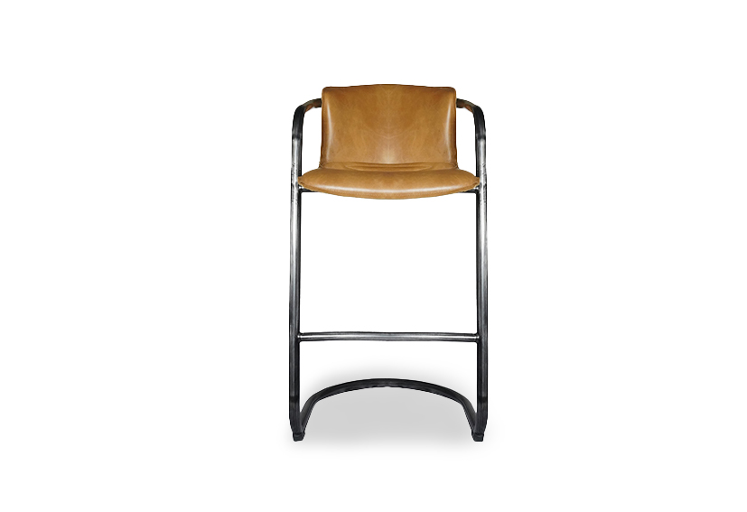 Industrial Leather Bar StoolCognacMIAMI HI CHAIRIconic Society