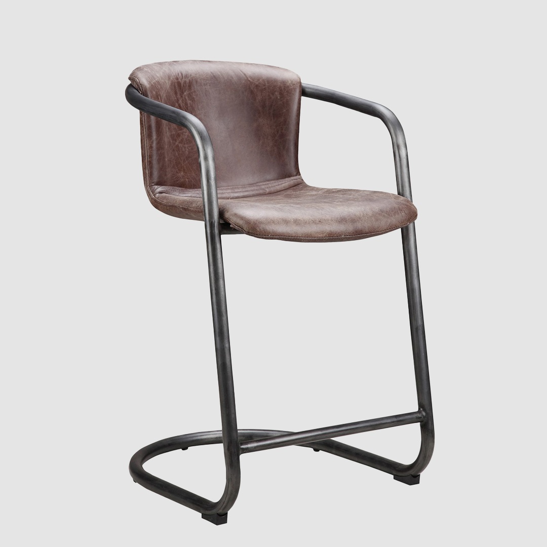 Industrial Leather Bar StoolCognacMIAMI HI CHAIRIconic Society