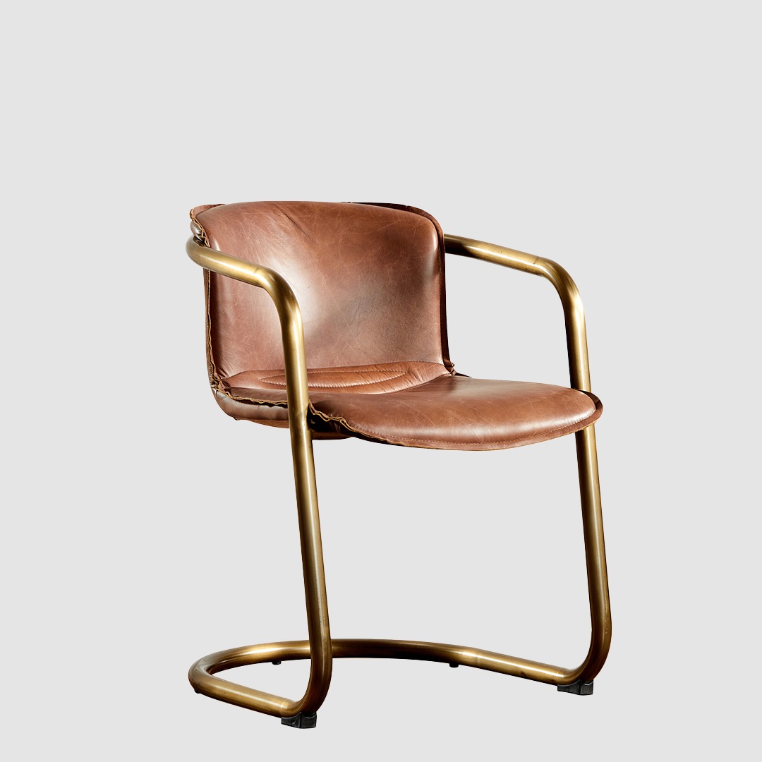 Industrial Leather Bar StoolCognacMIAMI HI CHAIRIconic Society